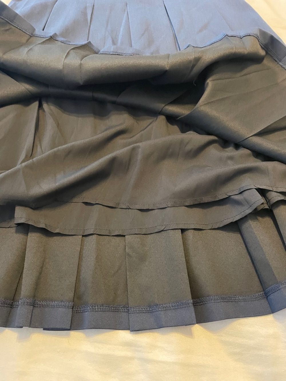A-line Pleated Navy Midi Skirt - Picture 6 of 6